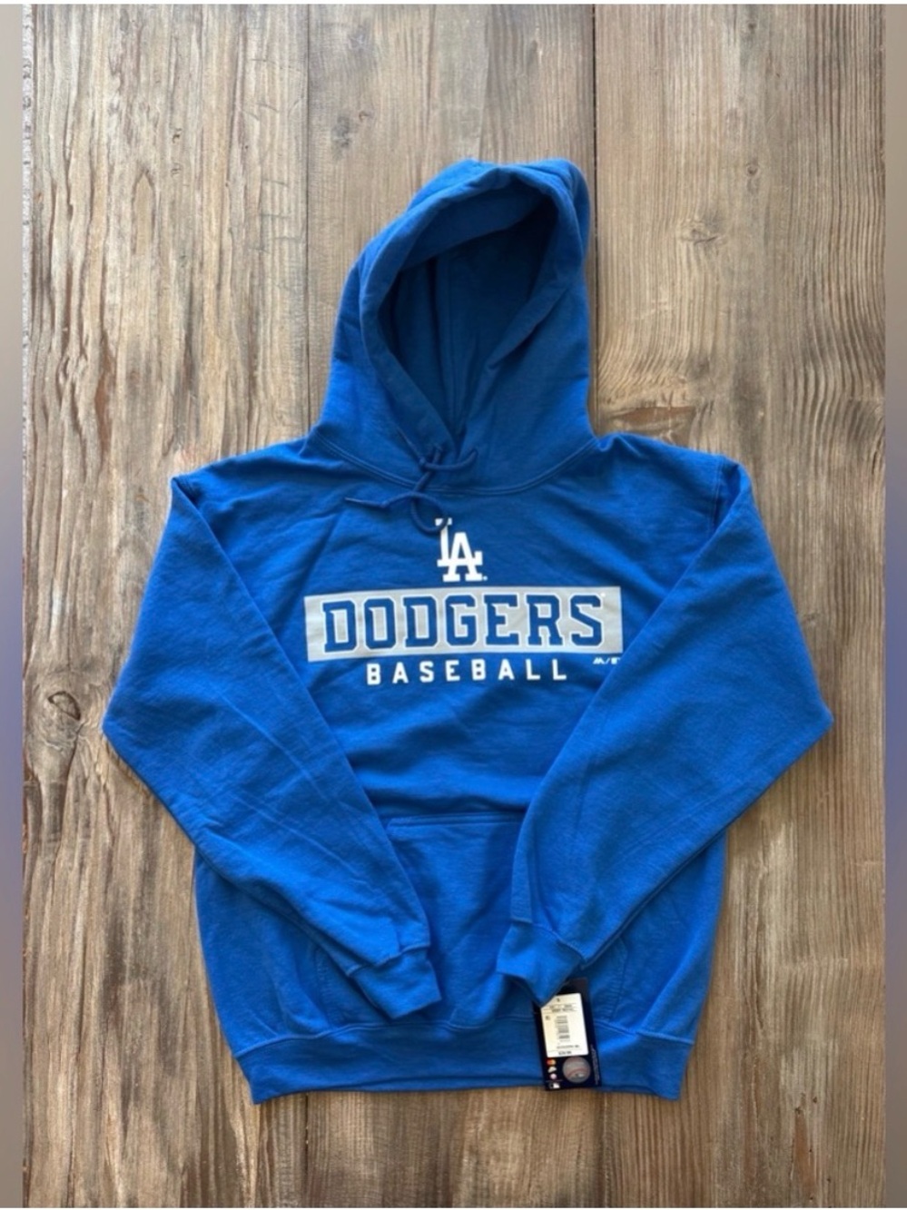 MLB Dodgers Los Angeles Blue Pullover Hoodie S Men NWT